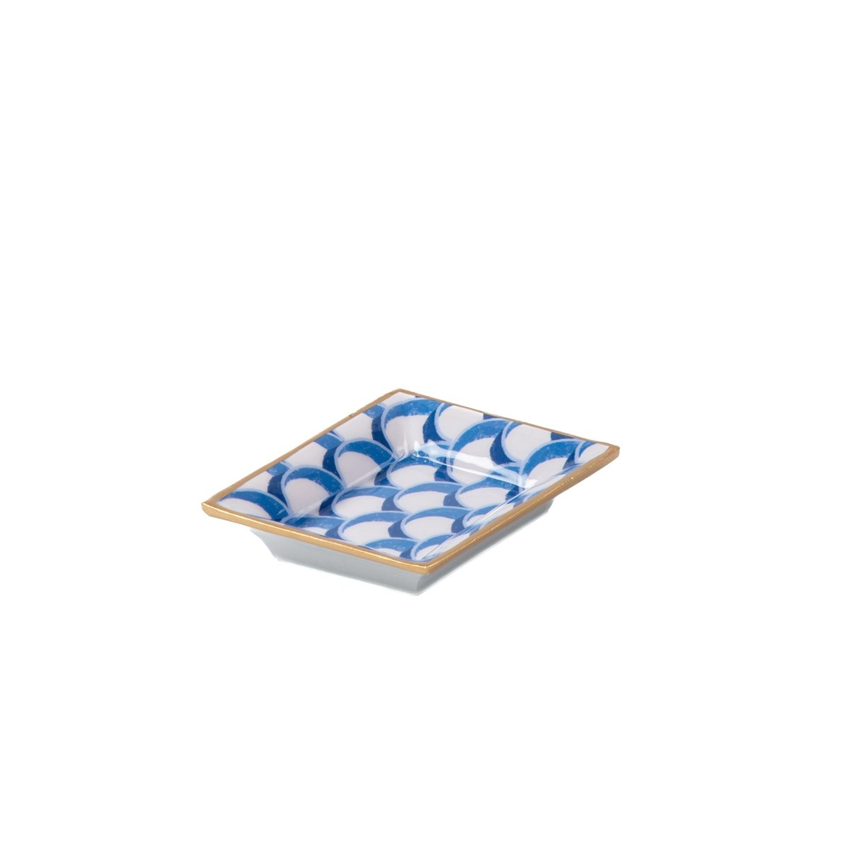 Scales Enameled Blue Rectangle Catch All Tray, Jewelry Tray for Bathroom, Vanity - Decorative Landry Tray - Trinket Trays from Jaye's Studio