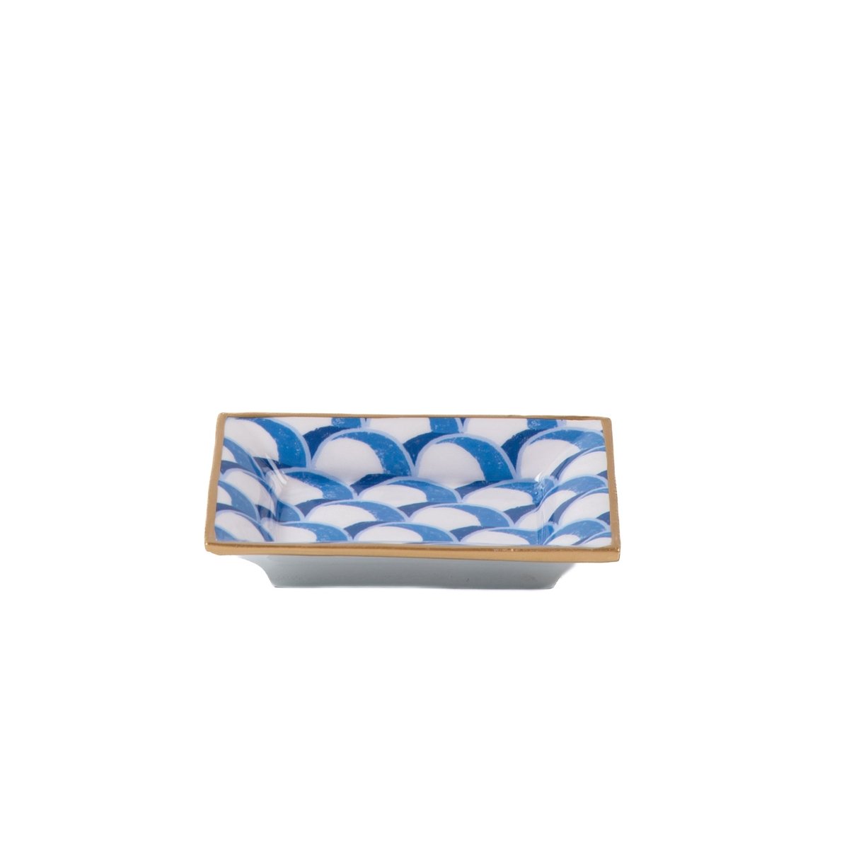 Scales Enameled Blue Rectangle Catch All Tray, Jewelry Tray for Bathroom, Vanity - Decorative Landry Tray - Trinket Trays from Jaye's Studio