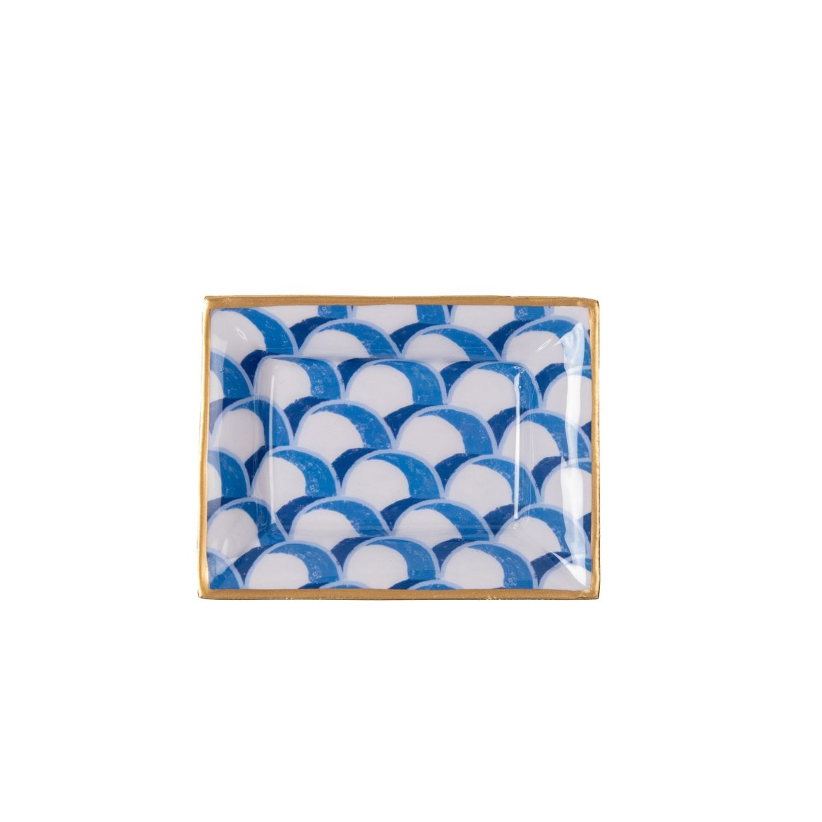Scales Enameled Blue Rectangle Catch All Tray, Jewelry Tray for Bathroom, Vanity - Decorative Landry Tray - Trinket Trays from Jaye's Studio
