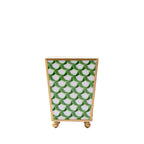 Scales Enameled Green Square Metal Cachepot Planter for Bedroom, Home Office, Kitchen, Living Room - Cachepots from Jaye's Studio