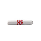 Scales Enameled Red Napkin Rings for Dinnerware, Table Setting, Dinner Party (Pack of 4) - Napkin Rings from Jaye's Studio