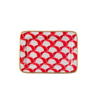 Scales Red Enameled Rectangle Soap Dish, Catch All Tray, Jewelry Tray for Bathroom, Vanity, Sink - Decorative Laney Tray - Trinket Trays from Jaye's Studio