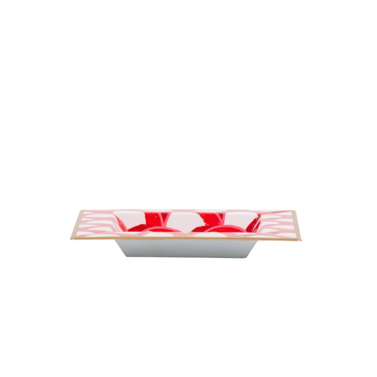 Scales Red Enameled Square Decorative Trinket Tray, Catch All Tray, Jewelry Tray for Vanity, Bathroom, Bedside Home Office - Trinket Trays from Jaye's Studio