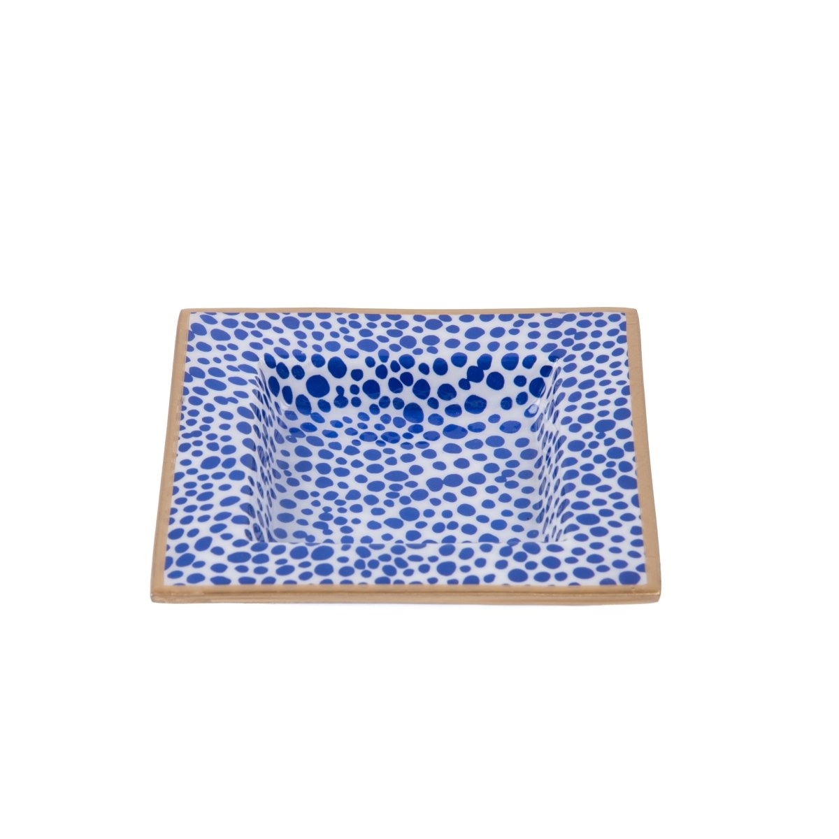 Shagreen Blue Enameled Square Decorative Trinket Tray, Catch All Tray, Jewelry Tray for Vanity, Bathroom, Bedside Home Office - Trinket Trays from Jaye's Studio