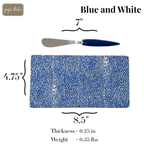 Shagreen Enameled Blue and White Charcuterie Board, Wooden Cutting Board, Barware, Chopping Board for Serving and Food Prep - Avail 05/12 - Cutting Board from Jaye's Studio