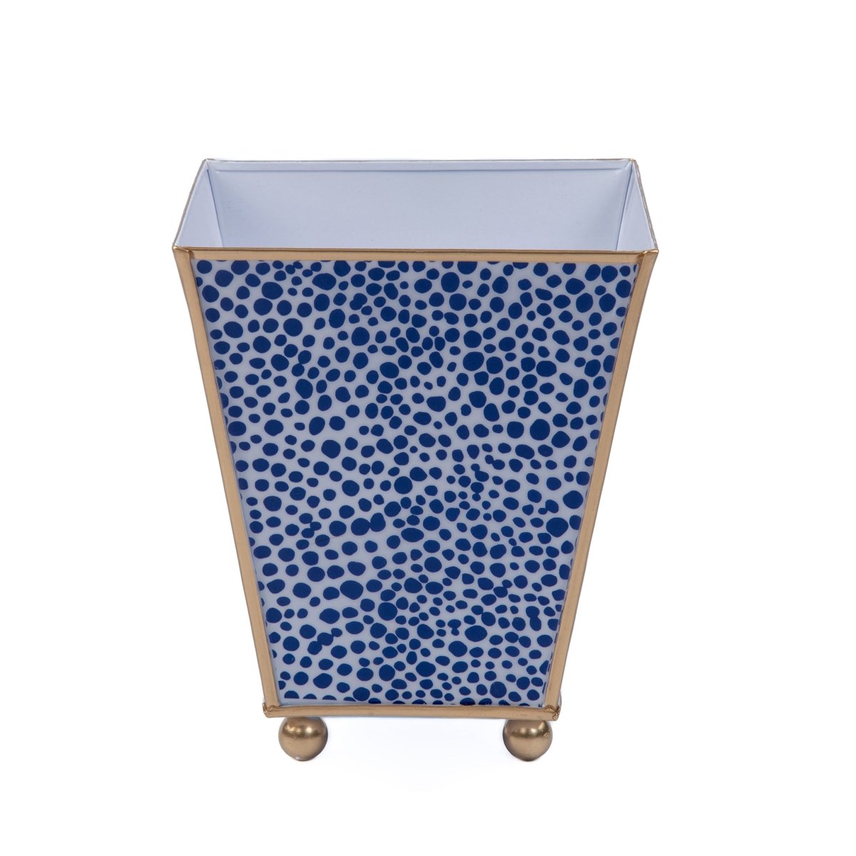Shagreen Enameled Blue and White Square Metal Cachepot For Bedroom, Home Office, Kitchen, Living Room - Avail 02/22 - Cachepots from Jaye's Studio