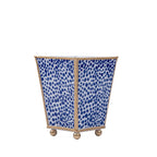 Shagreen Enameled Blue and White Square Metal Cachepot For Bedroom, Home Office, Kitchen, Living Room - Avail 02/22 - Cachepots from Jaye's Studio