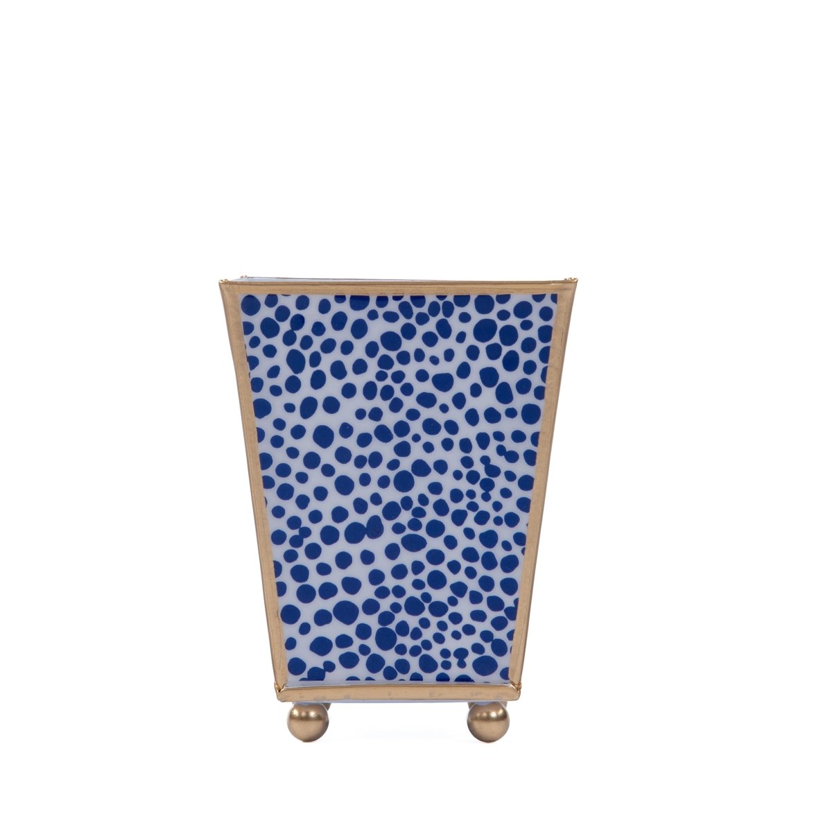 Shagreen Enameled Blue and White Square Metal Cachepot For Bedroom, Home Office, Kitchen, Living Room - Avail 02/22 - Cachepots from Jaye's Studio