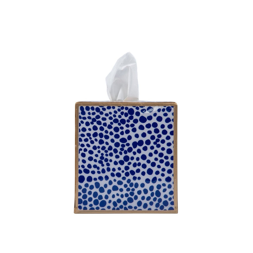 Shagreen Enameled Tissue Box Cover - Blue & White - Avail 02/22 - Tissue Box Cover from Jaye's Studio