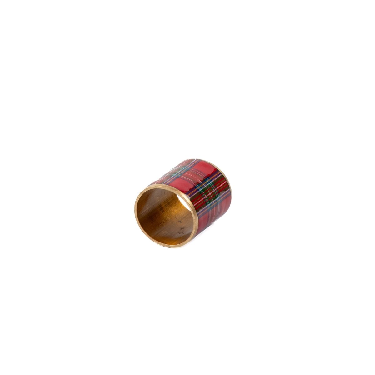 Tartan Plaid Enameled Multi - Color Napkin Rings for Dinnerware, Table Setting, Dinner Party (Pack of 4) - Avail 11/26 - Napkin Rings from Jaye's Studio
