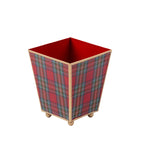 Tartan Plaid Enameled Multi - Color Square Metal Cachepot Planter for Bedroom, Home Office, Kitchen, Living Room - Cachepots from Jaye's Studio