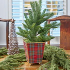 Tartan Plaid Enameled Multi - Color Square Metal Cachepot Planter for Bedroom, Home Office, Kitchen, Living Room - Cachepots from Jaye's Studio