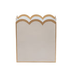 Taupe and White Modern Bathroom Trash Can, Wastebasket, Dustbin for Bedroom, Home Office, Vanity - Rectangle without Lid - Wastebaskets from Jaye's Studio