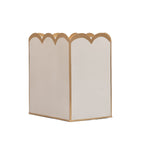 Taupe and White Modern Bathroom Trash Can, Wastebasket, Dustbin for Bedroom, Home Office, Vanity - Rectangle without Lid - Wastebaskets from Jaye's Studio