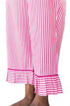 Ticking Stripe Luxe Sateen Capri Pajama Set - Pink - Pajama Sets from Jaye's Studio