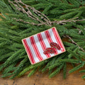 Ticking Stripe Red Rectangle Catch All Tray, Jewelry Tray for Bathroom, Vanity - Decorative Landry Tray - Trinket Trays from Jaye's Studio
