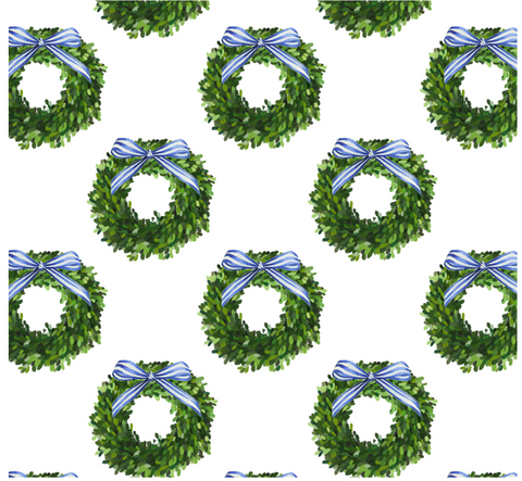 Wreath Enameled Jaye Tray - Blue & Green - Avail 12/05