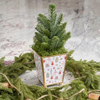 Watercolor Nutcracker Enameled Multi - Color Square Metal Cachepot Planter for Bedroom, Home Office, Kitchen, Living Room - Cachepots from Jaye's Studio