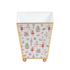 Watercolor Nutcracker Enameled Multi - Color Square Metal Cachepot Planter for Bedroom, Home Office, Kitchen, Living Room - Cachepots from Jaye's Studio