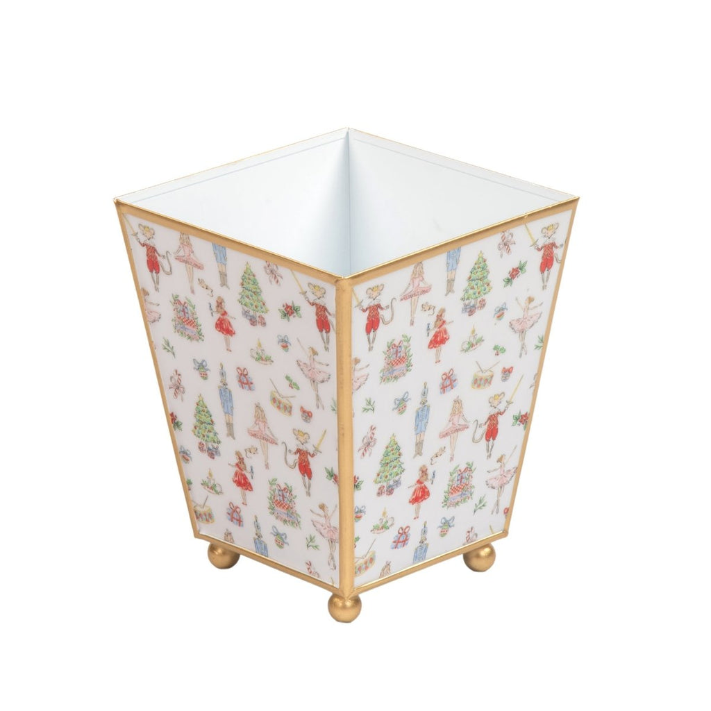 Watercolor Nutcracker Enameled Multi - Color Square Metal Cachepot Planter for Bedroom, Home Office, Kitchen, Living Room - Cachepots from Jaye's Studio