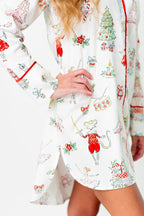 Watercolor Nutcracker Luxe Sateen Sleep Shirt - Sleep Shirt from Jaye's Studio