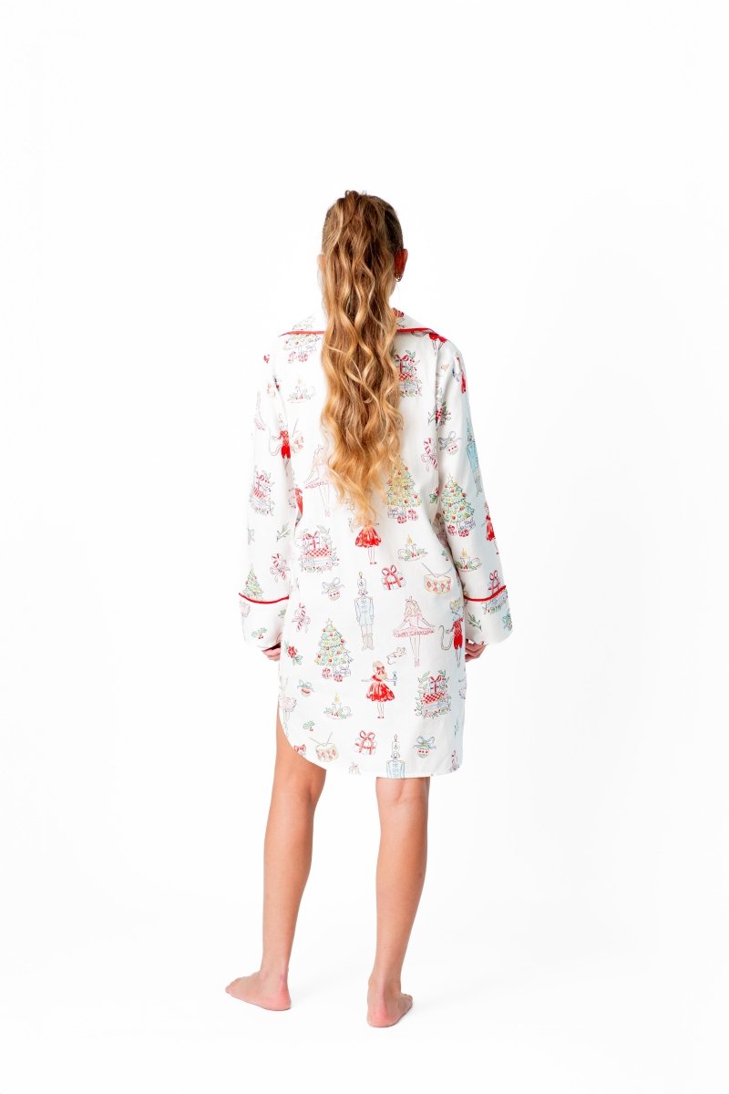 Watercolor Nutcracker Luxe Sateen Sleep Shirt - Sleep Shirt from Jaye's Studio