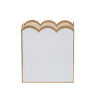 White with Taupe Modern Bathroom Trash Can, Wastebasket, Dustbin for Bedroom, Home Office, Vanity - Rectangle without Lid - Wastebaskets from Jaye's Studio