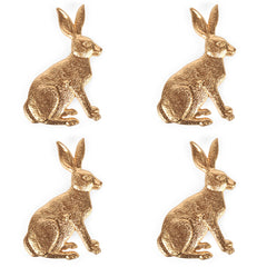 Regancy Rabbit Gold Napkin Rings for Dinnerware, Place Settings, Entertaining (4pk)
