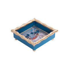 Sour Patch Monkey Enameled Blue Square Chang Mai Cocktail Napkin Tray - Decorative Tray