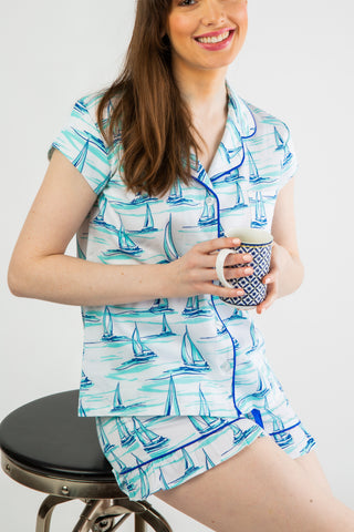 Sail Away Ruffled Pajama Summer Set