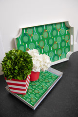 Tennis Enameled Green Rectangle Vanity Tray - Decorative Tray