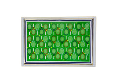 Tennis Enameled Green Rectangle Vanity Tray - Decorative Tray