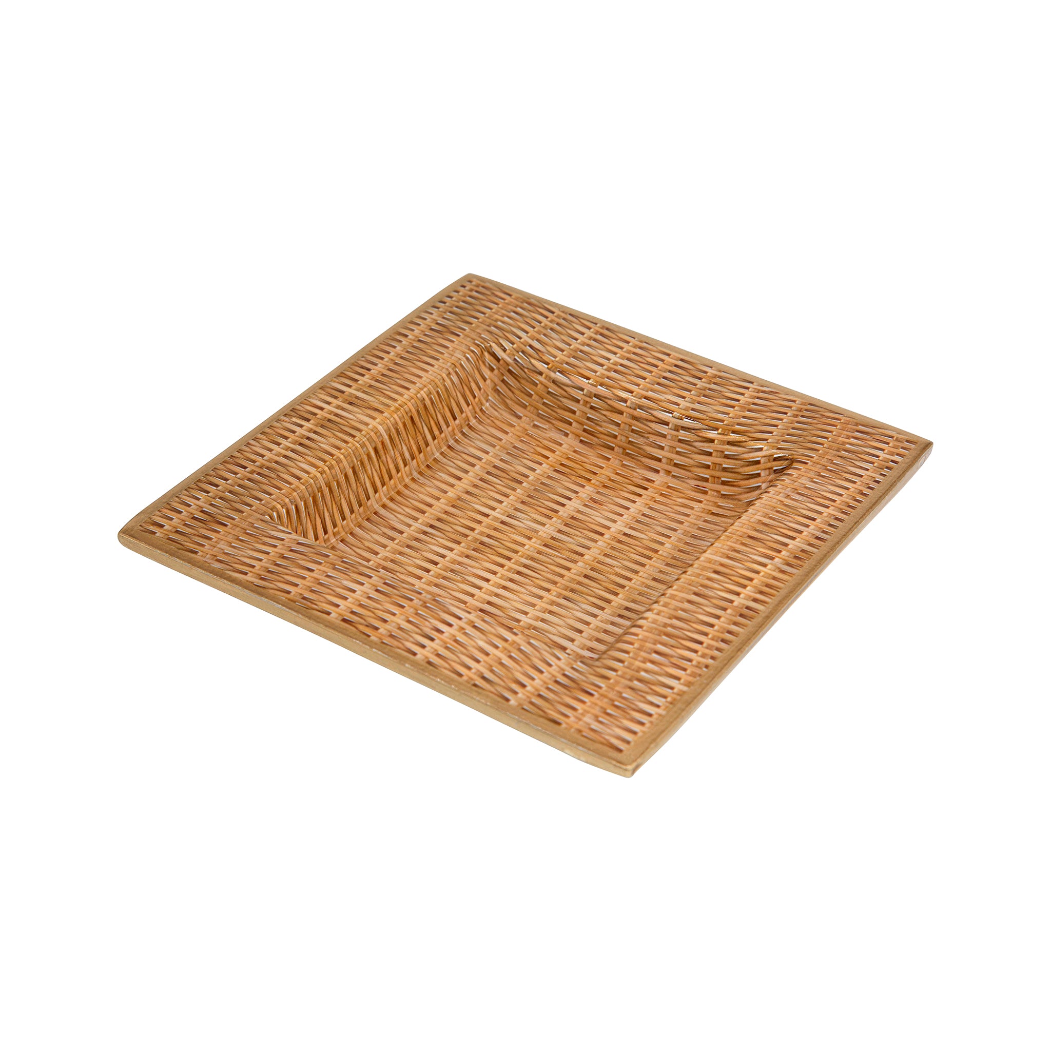 Rattan Enameled Smidge Tray