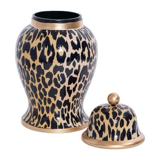Leopard Spots Enameled Ginger Jar