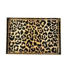 Leopard Spots Enameled Brown Rectangle Vanity Tray - Oliver Tray