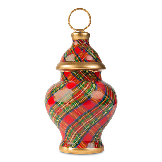 Royal Tartan Ginger Jar Ornaments - Small (3 Pack)