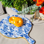 Garden Party White and Blue Wooden Charcuterie Board for Cutting, Chopping and Serving - Charcuterie Board from Jaye's Studio