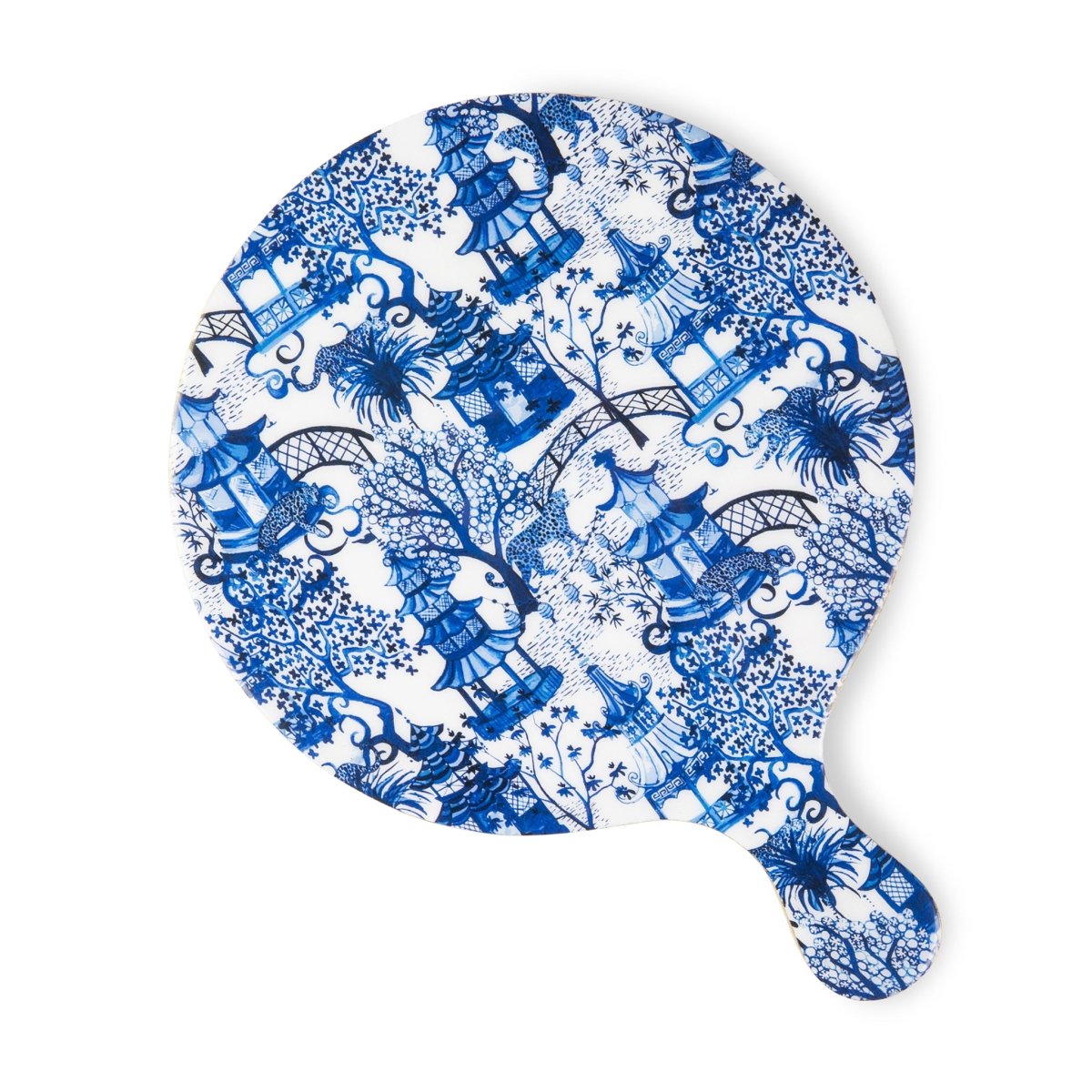 Garden Party White and Blue Wooden Charcuterie Board for Cutting, Chopping and Serving - Charcuterie Board from Jaye's Studio