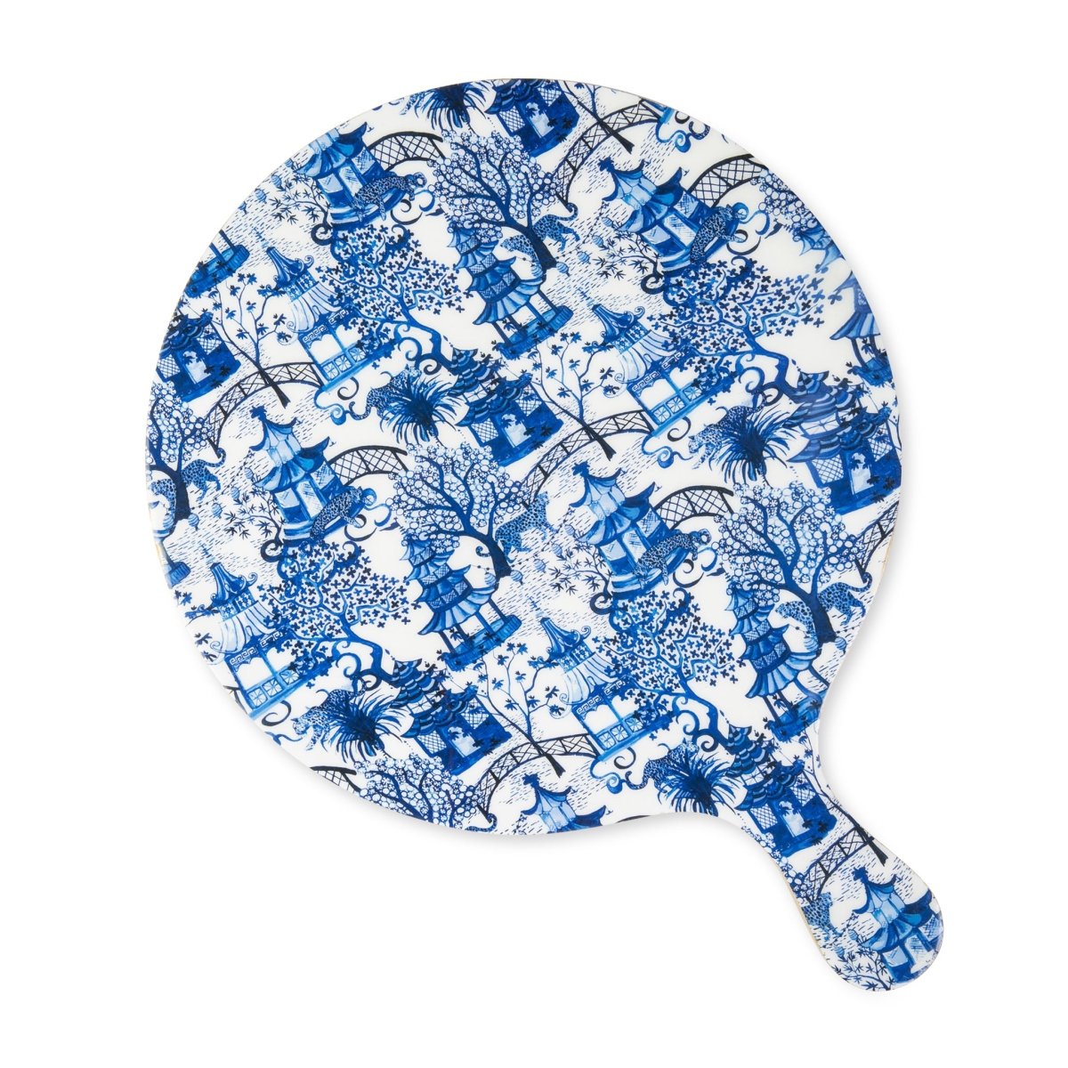 Garden Party White and Blue Wooden Charcuterie Board for Cutting, Chopping and Serving - Charcuterie Board from Jaye's Studio