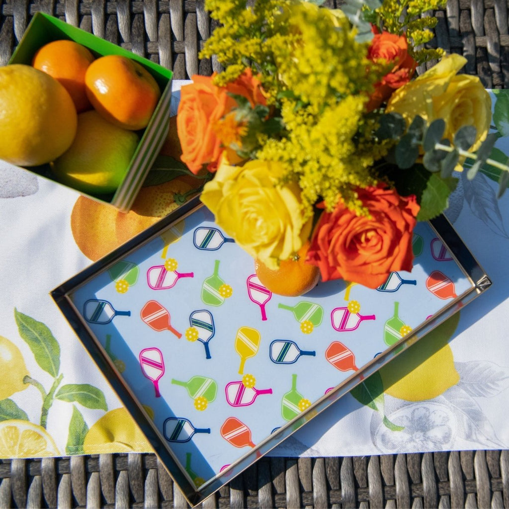 Pickleball Enameled Rectangle Vanity Tray - Decorative Tray - Serving Trays from Jaye's Studio