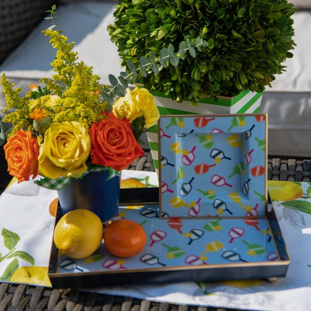 Pickleball Enameled Square Jewelry and Catch All Tray - Decorative Trays from Jaye's Studio