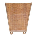 Rattan Enameled Brown Square Metal Cachepot Planter for Bedroom, Home Office, Kitchen, Living Room - Cachepots from Jaye's Studio