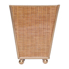 Rattan Enameled Brown Square Metal Cachepot Planter for Bedroom, Home Office, Kitchen, Living Room - Cachepots from Jaye's Studio