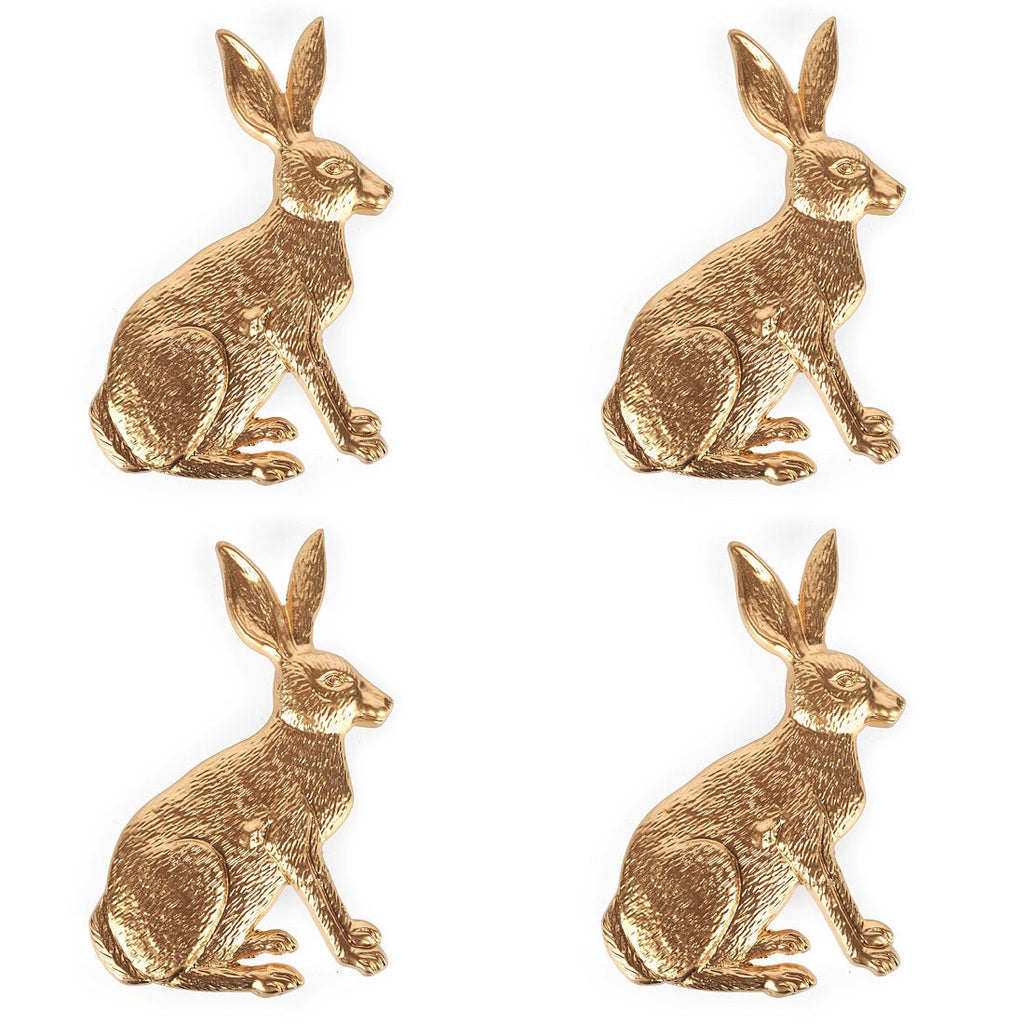 Regancy Rabbit Gold Napkin Rings for Dinnerware, Place Settings, Entertaining (4pk) - Napkin Rings from Jaye's Studio
