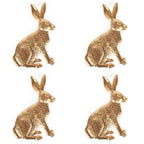 Regancy Rabbit Gold Napkin Rings for Dinnerware, Place Settings, Entertaining (4pk) - Napkin Rings from Jaye's Studio