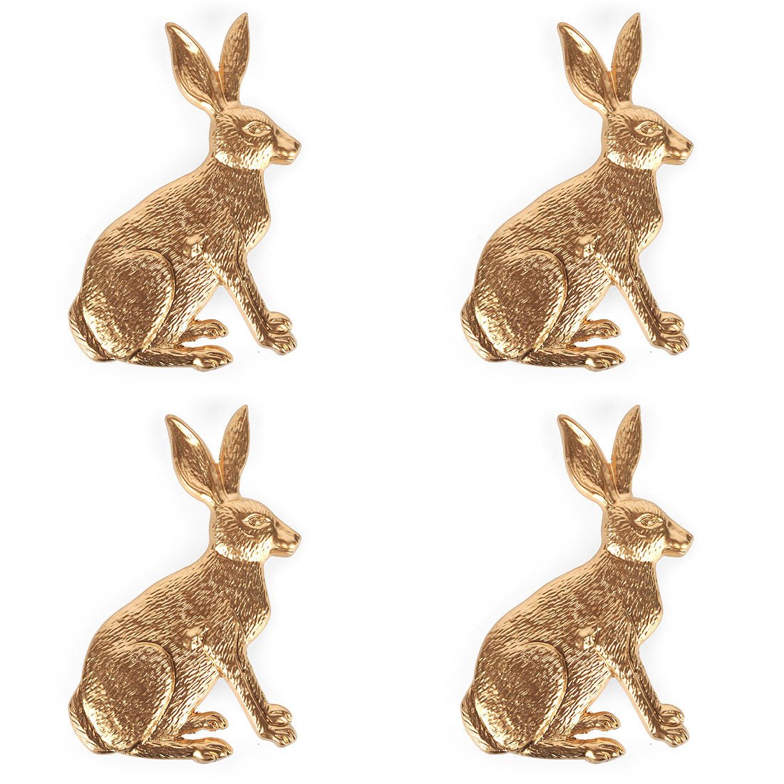 Regancy Rabbit Gold Napkin Rings for Dinnerware, Place Settings, Entertaining (4pk) - Napkin Rings from Jaye's Studio