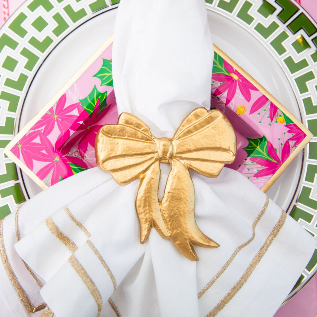 Regency Bow Napkin Rings for Dinnerware, Place Settings, Entertaining (Pk of 4) - Napkin Rings from Jaye's Studio