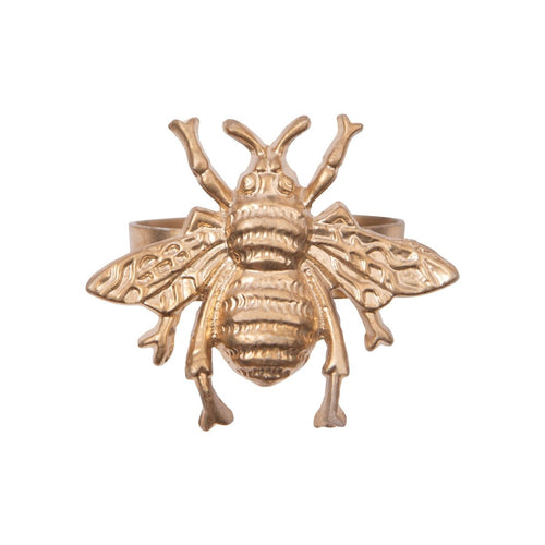 Regency Gold Bee Napkin Rings for Dinnerware, Serving, Dinning, Table scape, entertaining (4pk) - Napkin Rings from Jaye's Studio